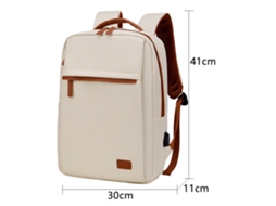 Mochila de viagem para computador feminina Ywp Casual Fashion Versátil Simples Branca