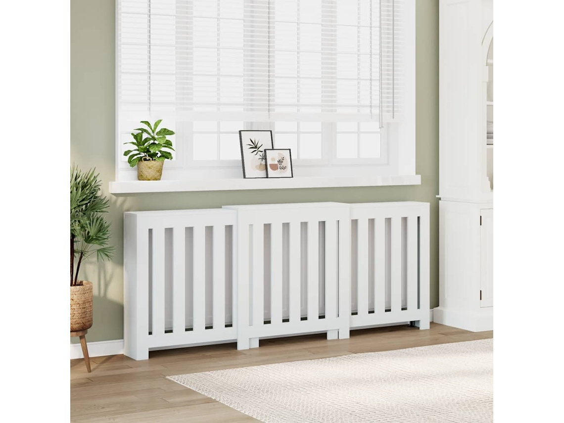 Vidaxl Cobertura De Radiador 205x21,5x83,5 Cm Derivados Madeira Branco