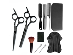 Kit De Tesoura De Corte Cabelo, 11pcs Ferramenta Profissional Para Corte De Cabelo, Para Uso Em Salão E Em Casa (preta) Cuich