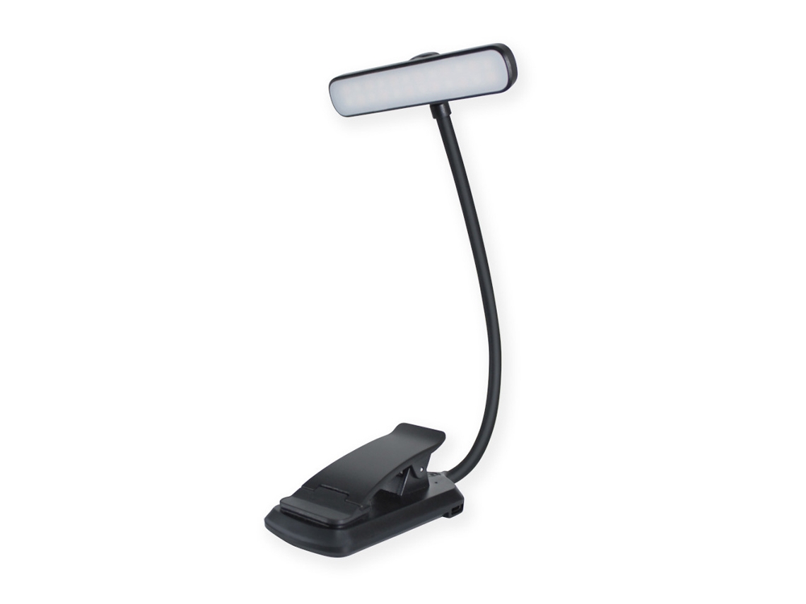 Luminária De Leitura Led, Recarregável, Clipe, 3 Cores, Para Estudo, Cabeceira, Trabalho, Artesanato Ou Viagens