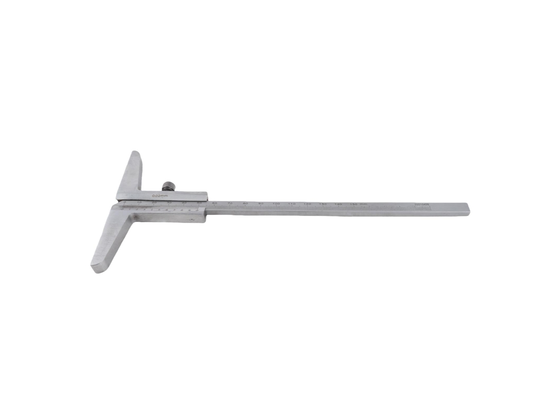 Paquímetro Vernier em aço carbono de alta resistência para processamento de metais com precisão de 0,02 mm, 0-150 mm, ferramenta de medição