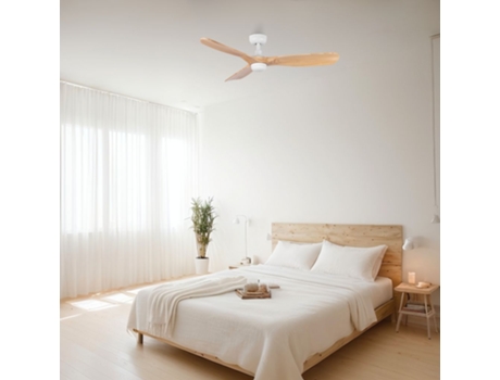 Rowind Ventoinha De Teto Branca/pinho Com Luz Ã˜120 Cm Ventyly