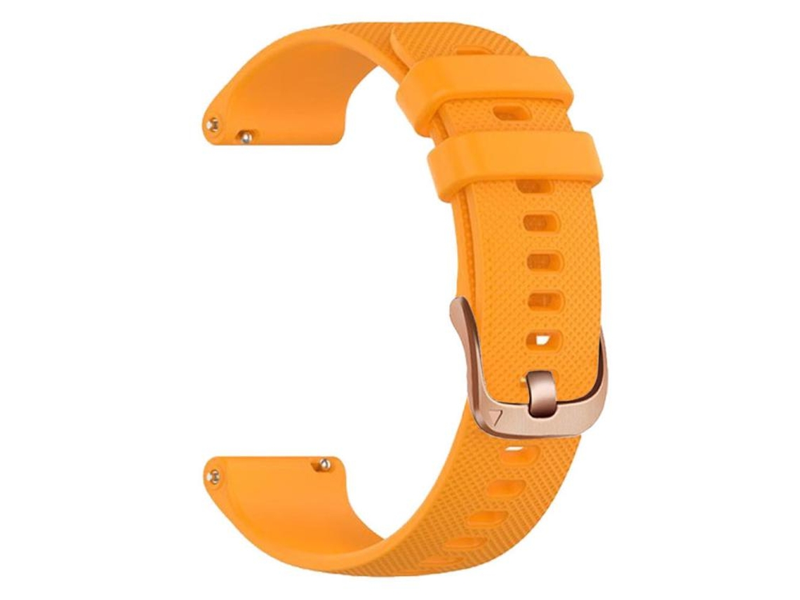 Bracelete Para Garmin Vivoactive 5 / Venu / Forerunner 165 (20mm) - Silicone Esportivo - Fivela Dourada Rosa Laranja