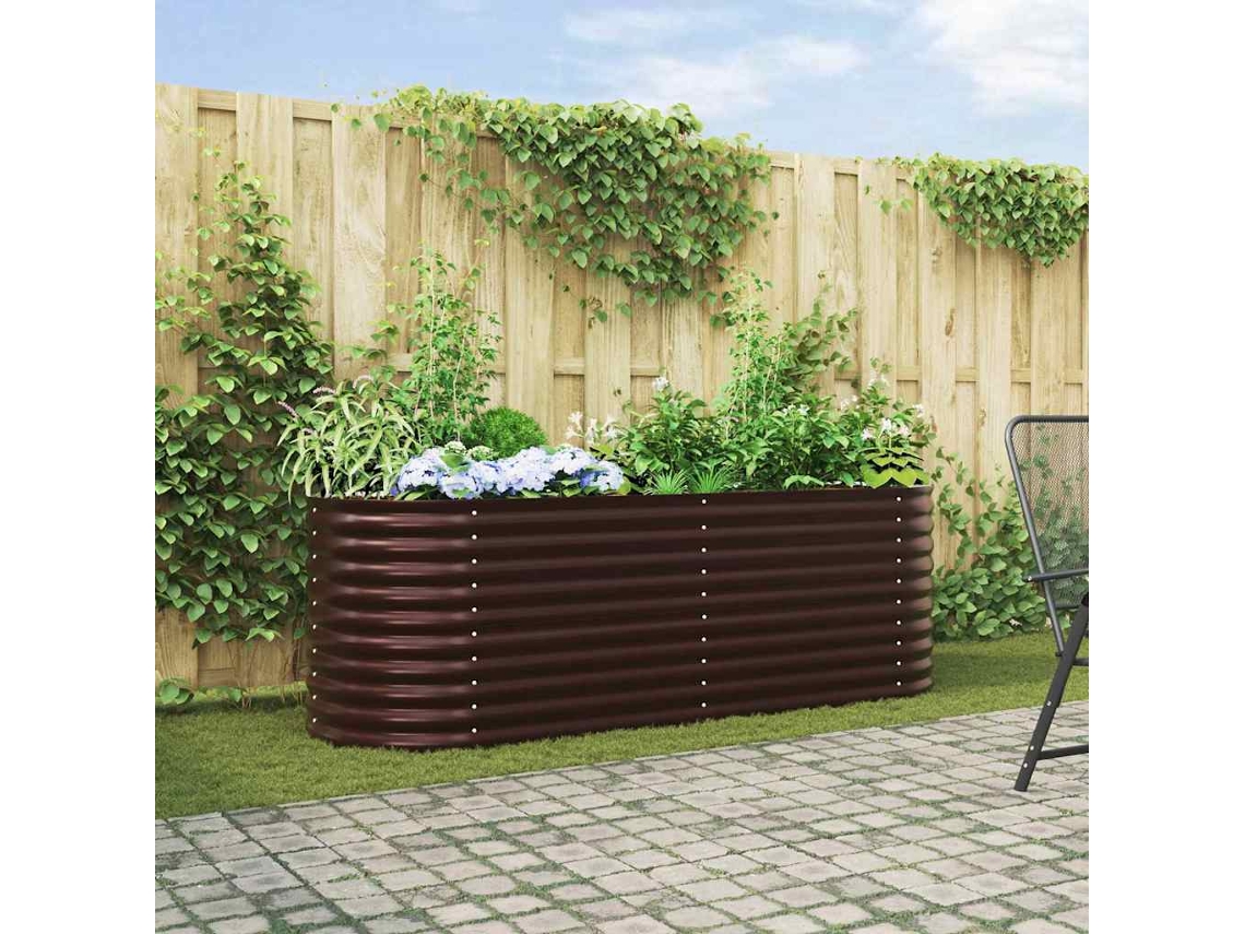 Vidaxl Cama Elevada Castanho 240 X 80 X 81 Cm Aço