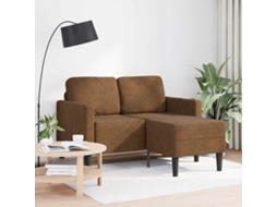 Sofá 2 lugares com chaise em L 125 cm em Couro Artificial Castanho MAISON EXCLUSIVE