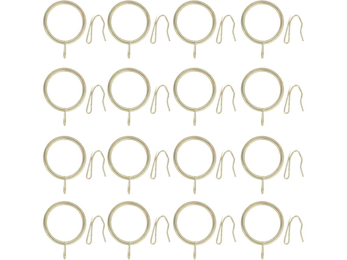 Conjunto Com 60 Ganchos Decorativos De Metal Dourado 4,2 Cm (1,65