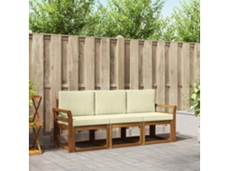 Vidaxl Conjunto De Sofás Para Exterior 3 Pcs Natural E Creme
