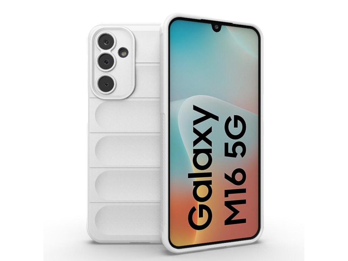 Capa Halinuia Para Samsung Galaxy M16 5g Magic Shield Tpu Flannel Branca (proteção Integral, Interior Em Flanela)