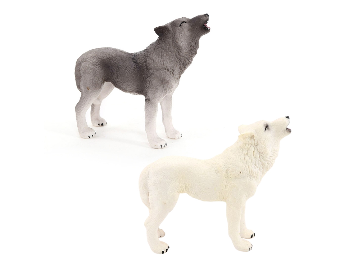 Figura De Ação De Lobo Uivando Ornamentos Modelo De Animal Selvagem Simulação Brinquedo Para Crianças