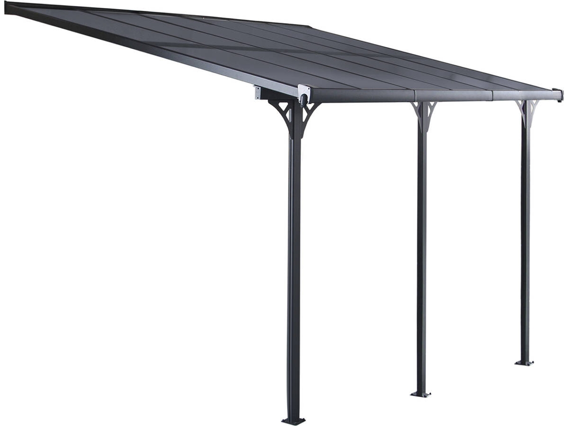 Pérgola GARDIUN Elliot Wall - 13 m² 435x300x225/270 cm Alumínio e Policarbonato - KIS13013