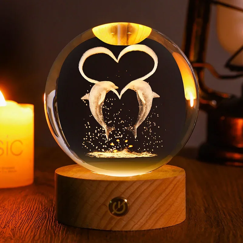 Bola de Cristal de 60mm com Gravação a Laser 3d MDUG (estilo 16 60mm)