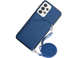 Correia Sensação Compartimento para Samsung Galaxy A53 5G HONGWE. com Porta-Cartões Azul
