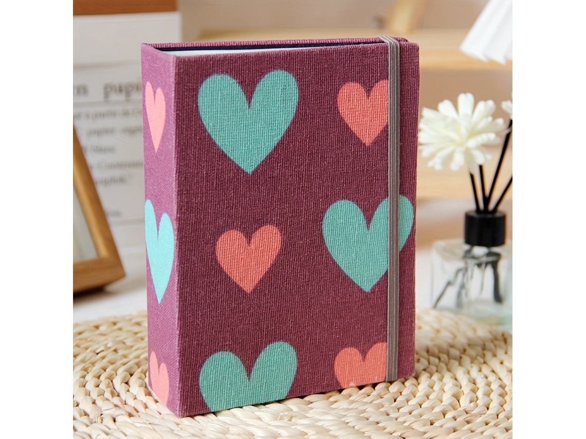 Álbum de Fotos 15x20 Cm com 200 Páginas, Capa de Tecido para Casa Ou Escritório, Tema Amor, 200 Compartimentos para Cartões BRILVIBERA