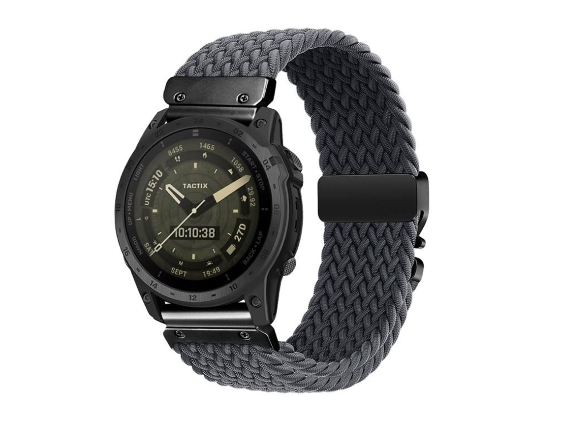 Bracelete para Garmin Nylon Trançado com Fivela de Paraquedas e Liberação Rápida Cinza Escuro XIAOMOYU (22mm)
