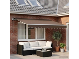 Vidaxl Toldo Retrátil Cinzento-acastanhado 3,5 X 2 M Tecido