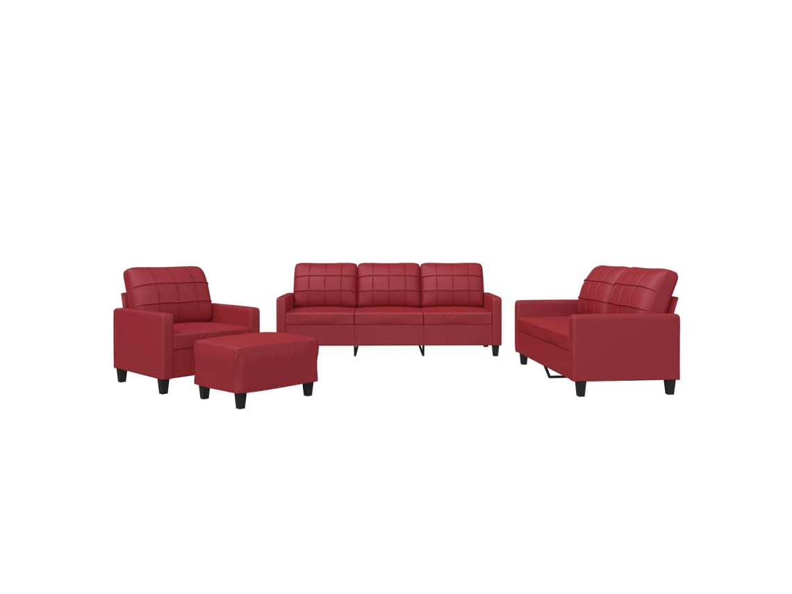 Sofa Set, Sofa Sets Vidaxl Vermelho Couro Artificial (n/a)