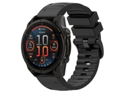 Bracelete Para Garmin (22mm) - Silicone E Nylon Híbrido Com Couro - Liberação Rápida - Duas Cores Couro Preto + Silicone