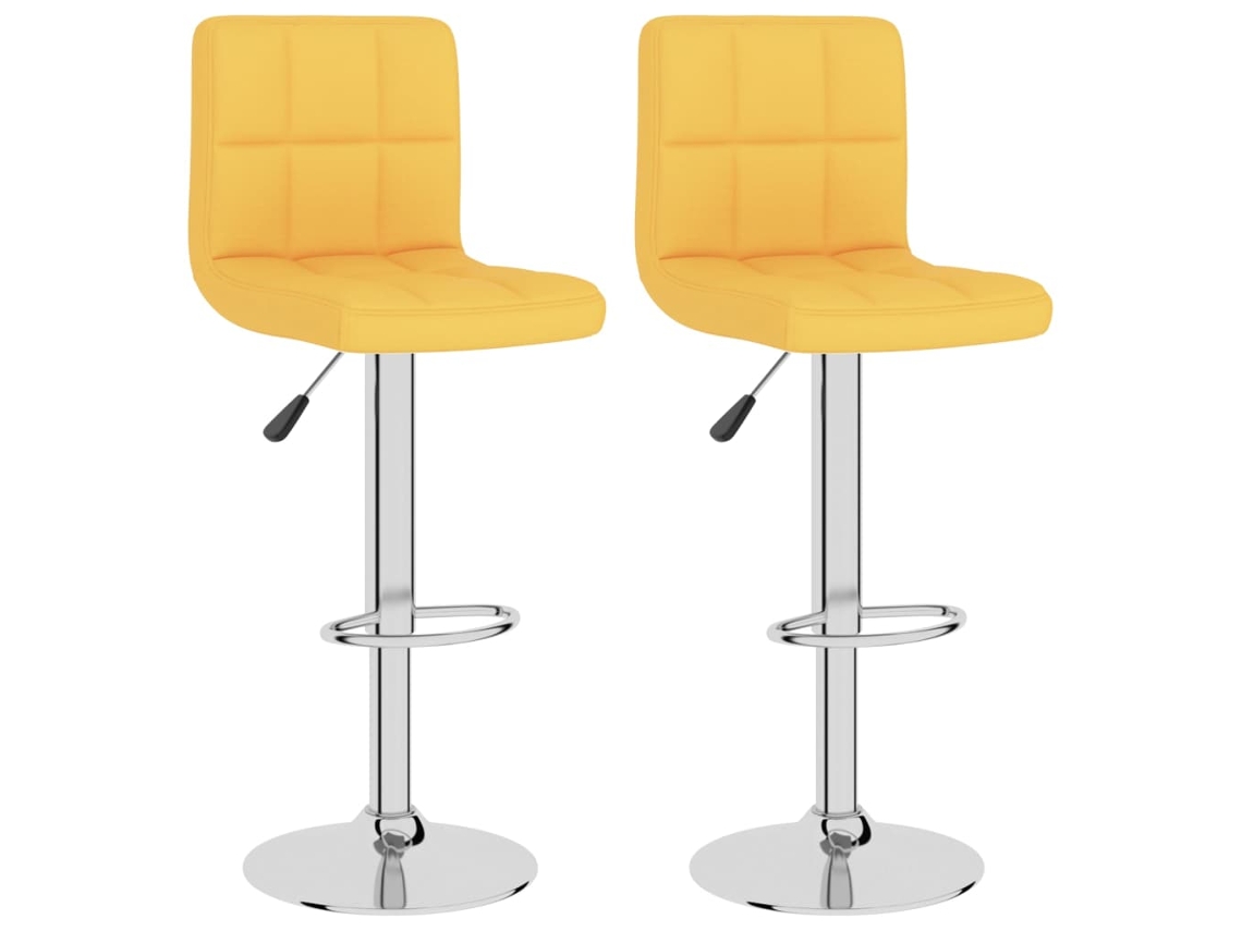 Bancos de Bar 2 Pcs Tecido Amarelo Mostarda MAISON EXCLUSIVE
