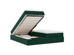 Estrutura de Cama Otomana com Colchão Verde Escuro Veludo MAISON EXCLUSIVE