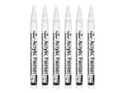 Flysea Fs 055 6 Pçs/conjunto Canetas De Tinta Acrílica Marcadores De Tinta Branca Para Vidro, Papel, Pedra Olysi Shop