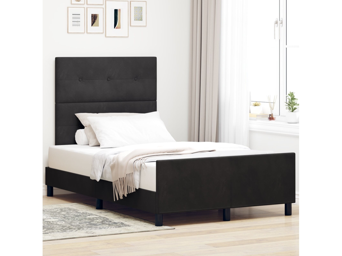 Cama Lovely Home Veludo Preto (120x190)