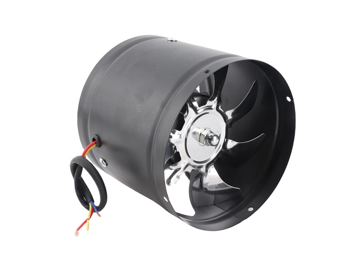 Ventilador de Duto 6 Polegadas Banheiro Cozinha Preto