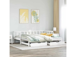 Vidaxl Sofá-cama Com Gavetão E Gavetas Sem Colchão 90x200 Cm Branco