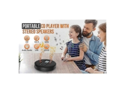 Leitor de Cd Portátil com Alto falantes e Fones de Ouvido Integrados para Ouvir Música. TAISHENGDA