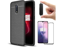 Kit Capa, Película e Suporte Magnético OnePlus 7 Rugged Leather Cinzento