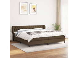 Vidaxl Cama Com Molas/colchão 200x200 Cm Tecido Castanho-escuro