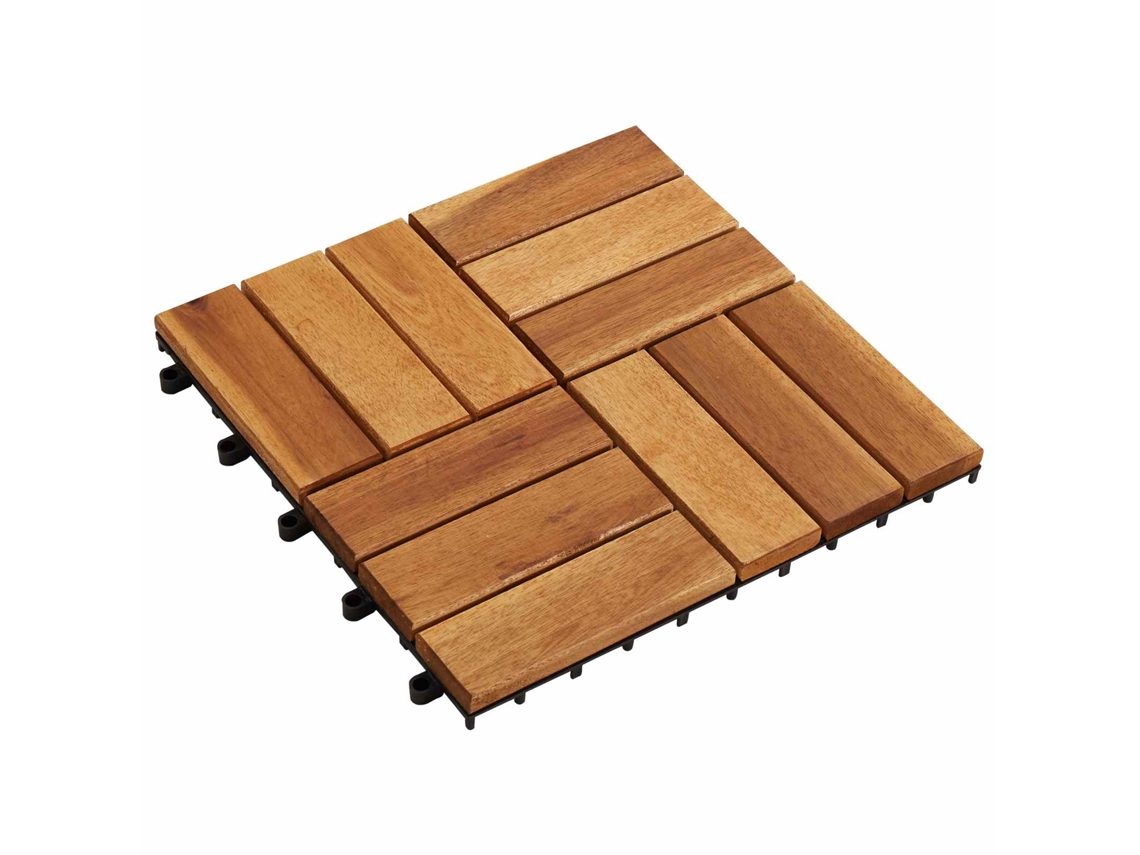 Vidaxl Telha De Deck 10 Unid. Castanho 30 X 30 Cm Madeira De Acácia
