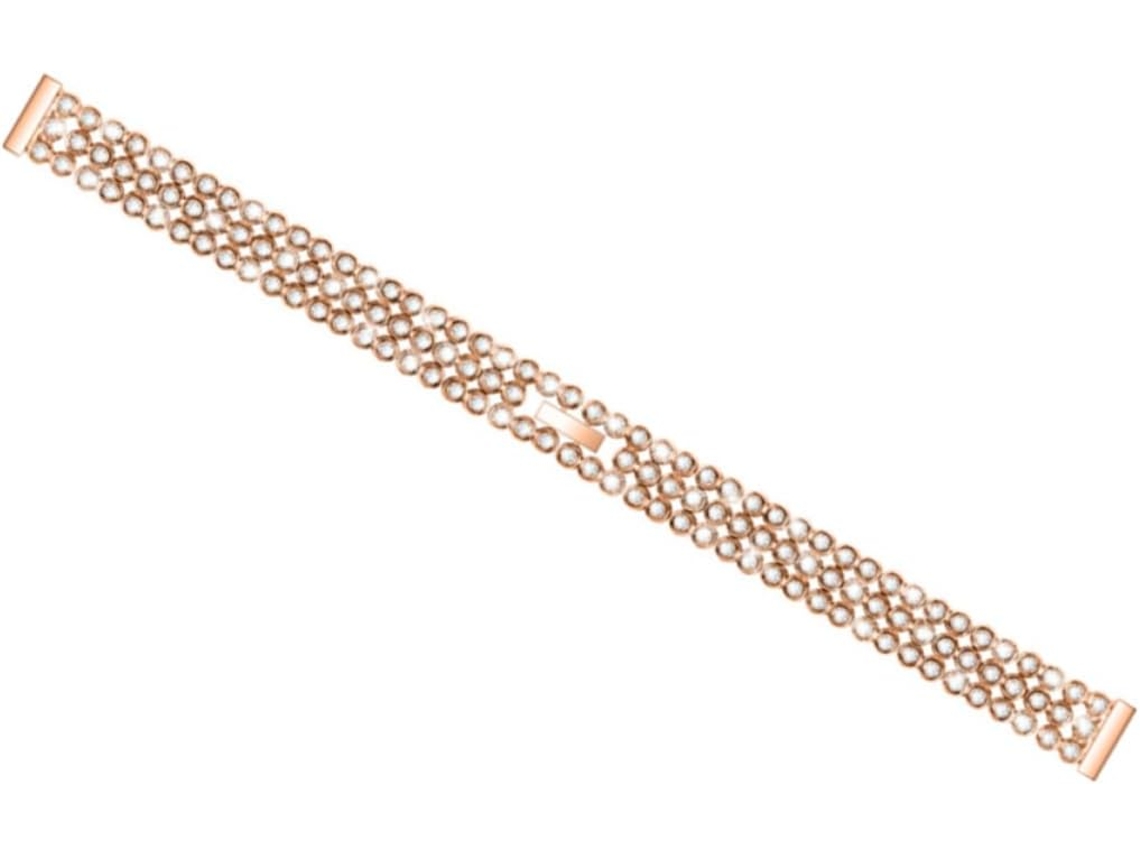 Pulseira Relógio Requintada Diamantes Contas Redondas Inoxidável Aço GOKOCO