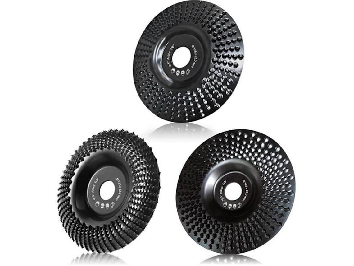 Disco de Lixa para Madeira 125 Mm, Conjunto de 3 Discos para Desbaste, Lixamento e Corte. Disco para Esmerilhadeira Angular BRILVIBERA
