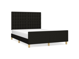 Bed Frame With Headboard, Bed Frames With Headboards Vidaxl Preto Tecido (140 X 200 Cm)