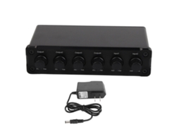 Aetheria distribuidor Misturador de Áudio 2 Entradas 4 Saídas Amplificador Ajustável Volume 3.5mm Us Plug