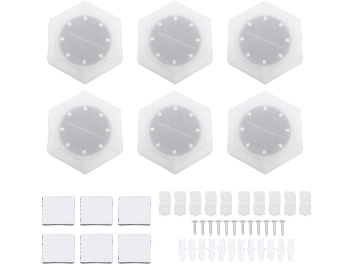 Conjunto De 6 Luminárias Parede Hexagonais Sem Fio Com Sensor Luz, À