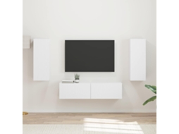 Conjunto De Móvel De Tv 2 Pcs Branco Madeira Processada