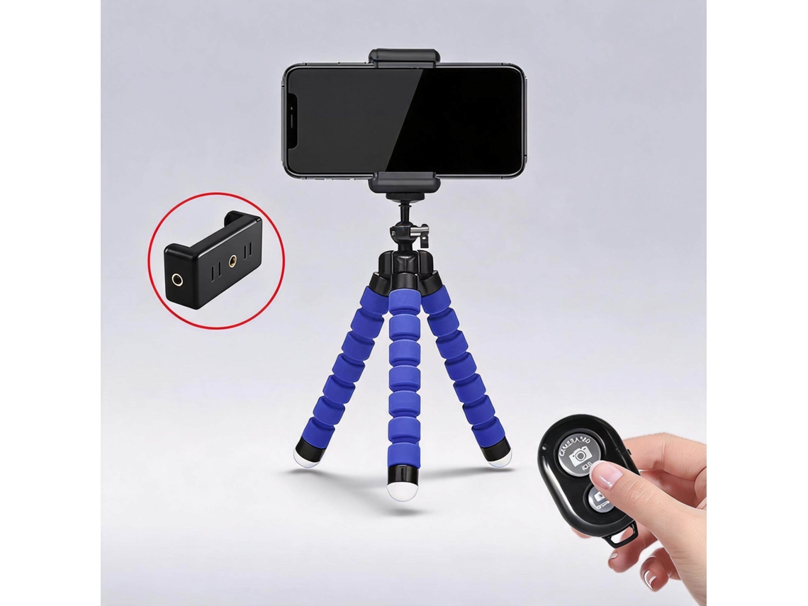 Selfie Stick Digitallab Bluethooth Com Suporte Ajustável Em Forma De Polvo Azul