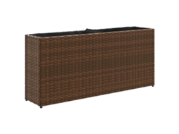 Vaso de jardim VIDAXL Marrom Rattan / Vime (90x20x40 cm)