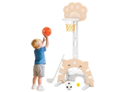 Conjunto Esportivo Infantil 3 Em 1 Com Basquete, Futebol E Golfe, Altura Ajustável