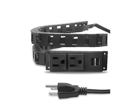 Kit de Saída de Gaveta com 2 Tomadas Ca de 15 a e 5V 2A Usb-A para Mesa de Cabeceira e Gaveta ALLINLESS