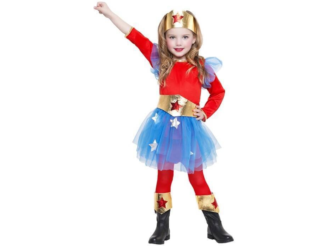 Fato de Menina DISFRAZZES Mulher Maravilha Infantil (Tam: 7 a 9 anos)