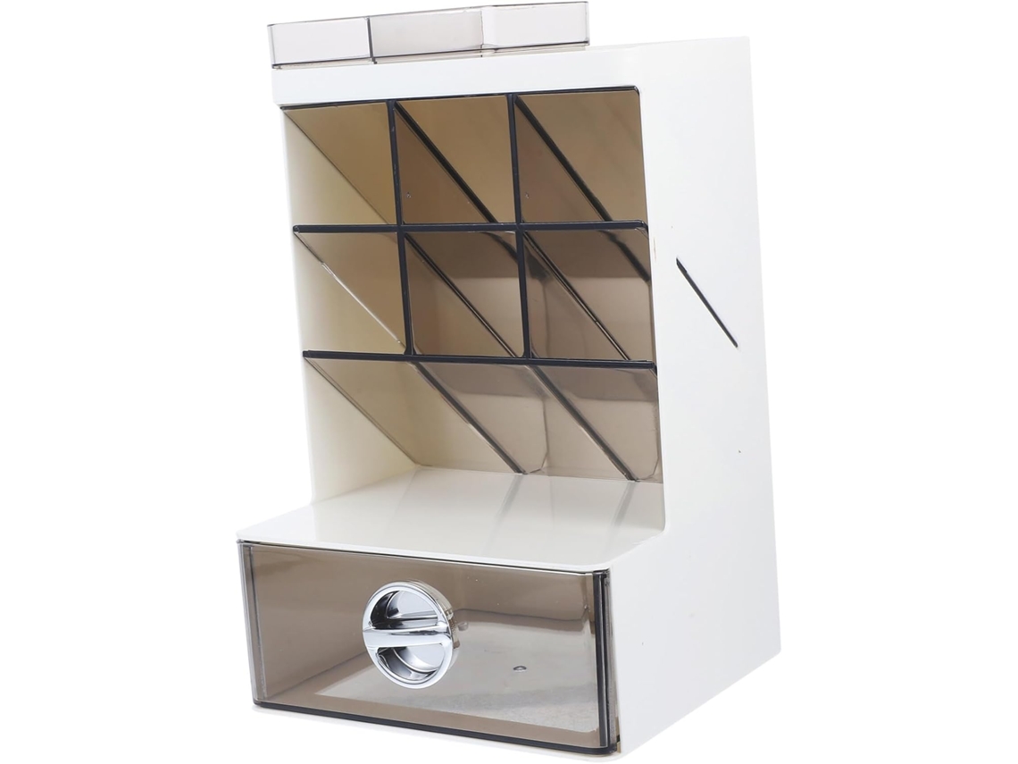 Organizador de Mesa Multifuncional Stobaza em Plástico com Compartimentos, Porta canetas Inclinado para Casa,