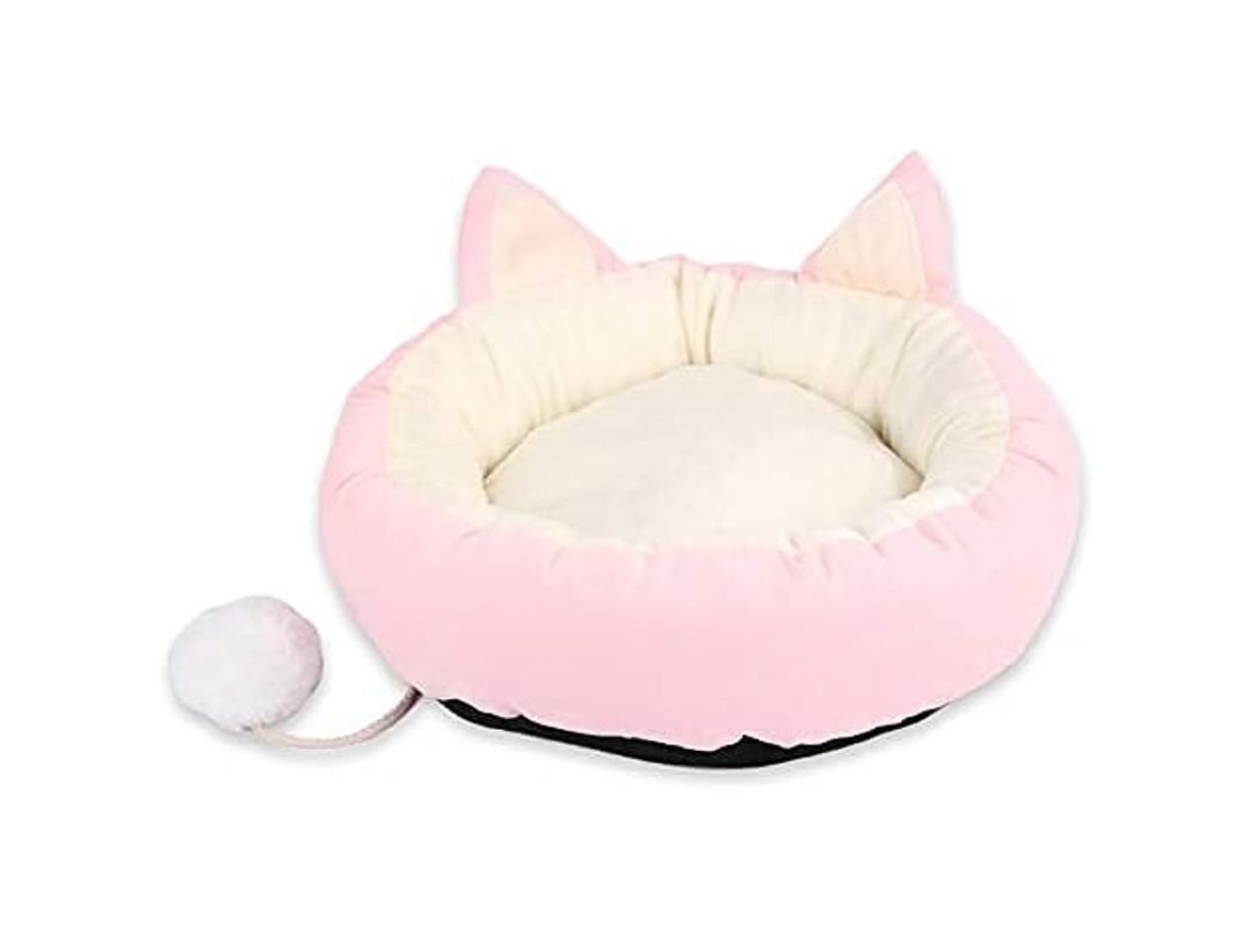 Cama para Gato com Brinquedo Pom Pom, Lavável, Cinza | S/MARCA