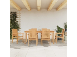 Conjunto Jantar Para Jardim 7 Peças Madeira De Teca Sólida Dkd Home Decor