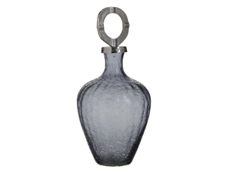 Vaso Cristal Cinzento Metal Prata 20 x 20 x 30 cm