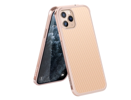 Capa Textura Fibra Híbrida Bem Protegida Elegante Para Iphone 11 Sulada Dourado