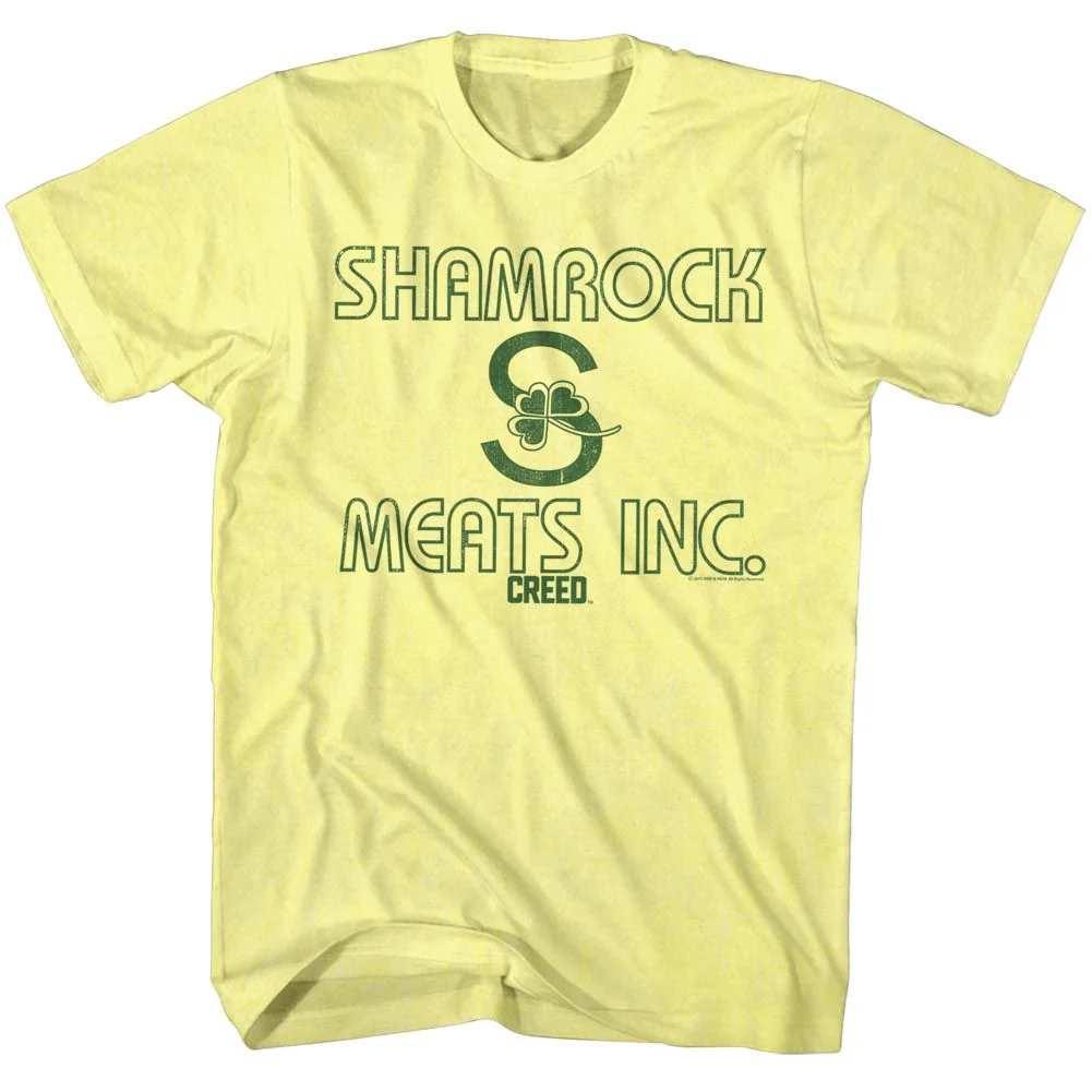 Unisex Adult T-shirt Rockinstone Rocky Movie Meats Inc. Heather Yellow Sizexxl