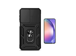 Kit Película Protectora De Hydrogel Frente Capa De Proteção Militar Magnética Janela Gift4me Para Samsung Galaxy A27 5g - Preto
