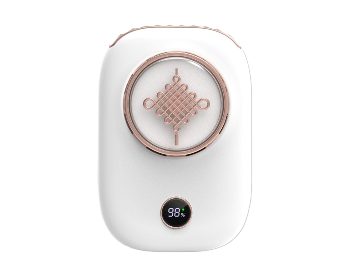 Mini Ventilador Portátil Recarregável Branco com 3 Velocidades e Bateria de 2000mah BRILVIBERA